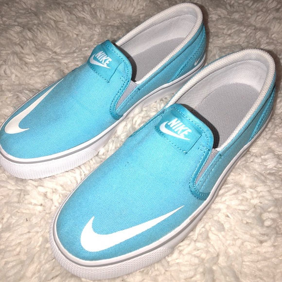 blue nike slip ons